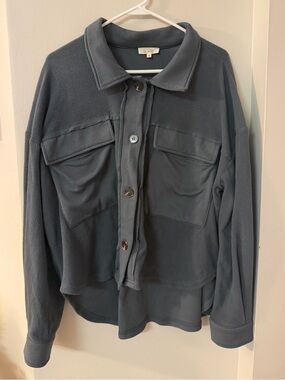 LA MIEL Slate Blue Utility Fleece Jacket
